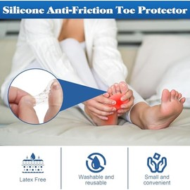 20 Pcs Protector para Dedos de Los Pies, Protector de Gel para Dedos de Pie, Protector Dedos Pie, Alivia Dolor de Uñas Encarnadas, Callos y Ampollas, Transpirables, Reutilizables, Ajustables