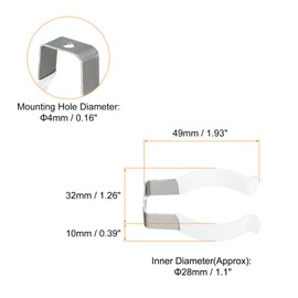 MECCANIXITY T10 U Clips Holder Bracket for LED Light Bulb Mounting Bracket Stainless Steel Fluorescent Tube Holder Pipe Clamps Spring Holder Tool Clips, White Pack of 12