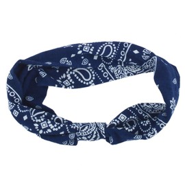 Lux Accessories Red Blue Chequered Style Paisley Print Hair Bandana Headwear