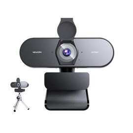 NEWORK 4k Webcam, UHD Webcam 1080P@60FPS, PDAF+CDAF Autofocus, Privacy Cover & Tripod, Plug&Play, Auto Light Correction, 79°FOV, 2 Noise-Cancelling Mics, 4K Web Cam for Streaming/Video Calling/Gaming
