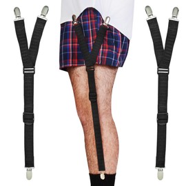 World's Best Shirt Stays for Men Police Military Made in the USA (Y-Style Black, Select Series) (1 Pair of Garters, Tuckers) | Shirt Stay Plus