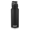 Coleman Autoseal FreeFlow Stainless Steel Water Bottle, Black, 40 oz