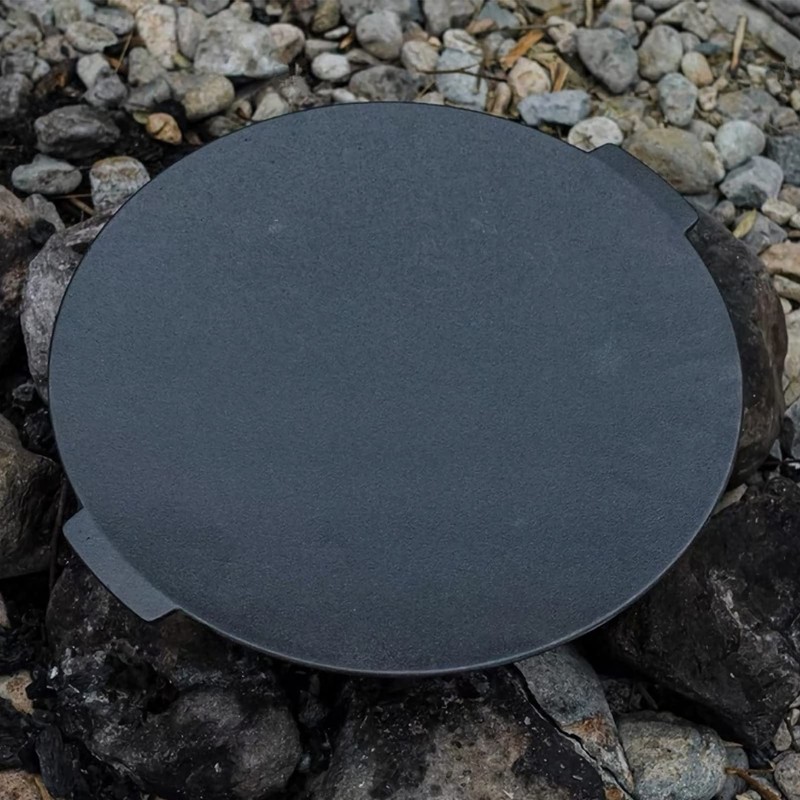 Veryard 18" Cast Iron Griddle, Round Iron Pan, Portable Campfire