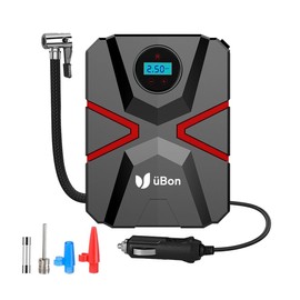 üBon Tyre Inflator: Effortless Inflation Made Easy, 12v Digital & Electric Car Pump for Tyres with Led Light, Auto Pump/Shut Off, Carry Case