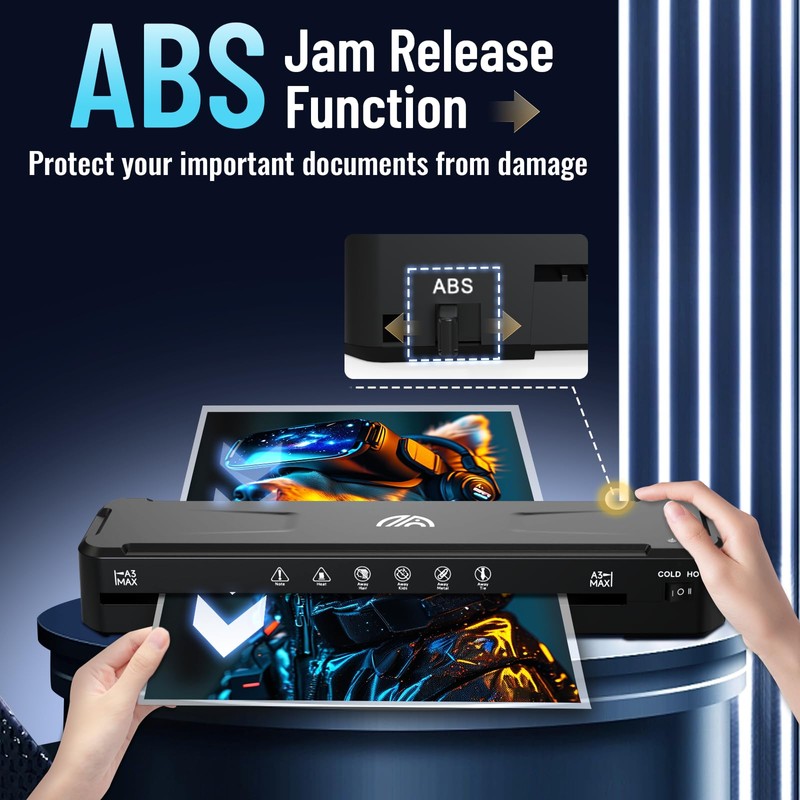 13 Inch Laminator Machine with 50 Laminating Sheets, Fast Warm-Up