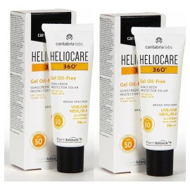 2pcs Protector Solar Heliocare 360 Gel Oil Free 50ml