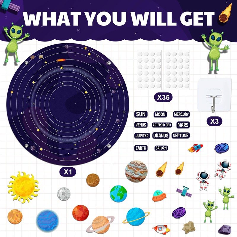 MiniInflat Solar System Felt Story Board Set 2.5 Ft Space
