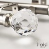 ILAISIHOME Luxury Silver Decorative Single Curtain Rod Set with Crystal-clear