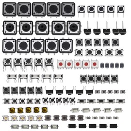 Pack of 125 Tactile Push Button Switches 25 Values 12 V 50 mA 4-Pin Micro Button Micro Momentary Tact Assortment Kit Automotive Power Button Tactile Switch Micro Switch