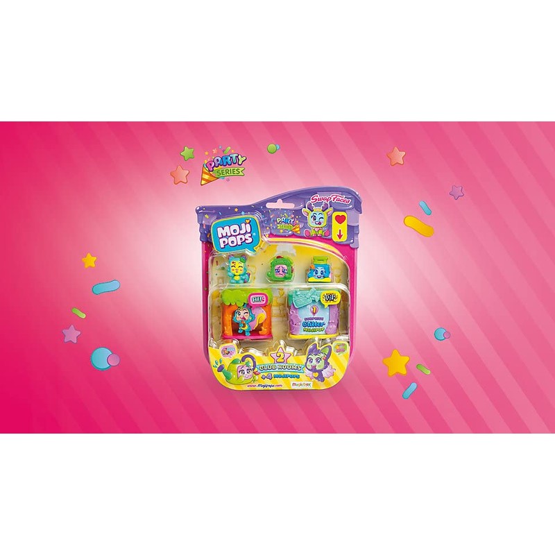 MojiPops Party Blister Clubraum with 4 Characters (1 Glitter)
