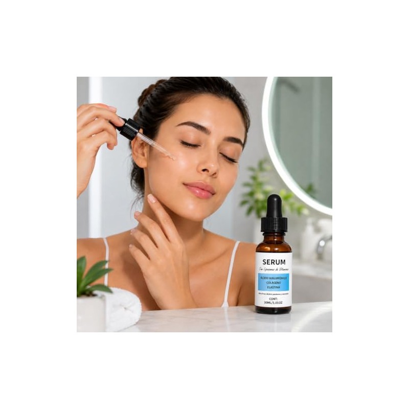 Sérum Ácido Hialuronico, Colágeno y Elastina 30 ml, Con Liposomas