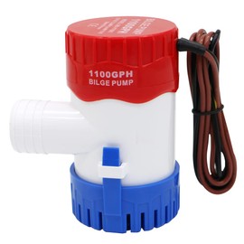 AIRTAK 1100GPH 12V Electric Bilge Bump, Low Noise Electric bilge pump ，Submersible Boat Bilge Pump Used For Yachts, RVS, Pools