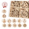 Anstore 12 Pcs Christmas Wood Ornaments Round Wooden slices Cutout, Snowflake