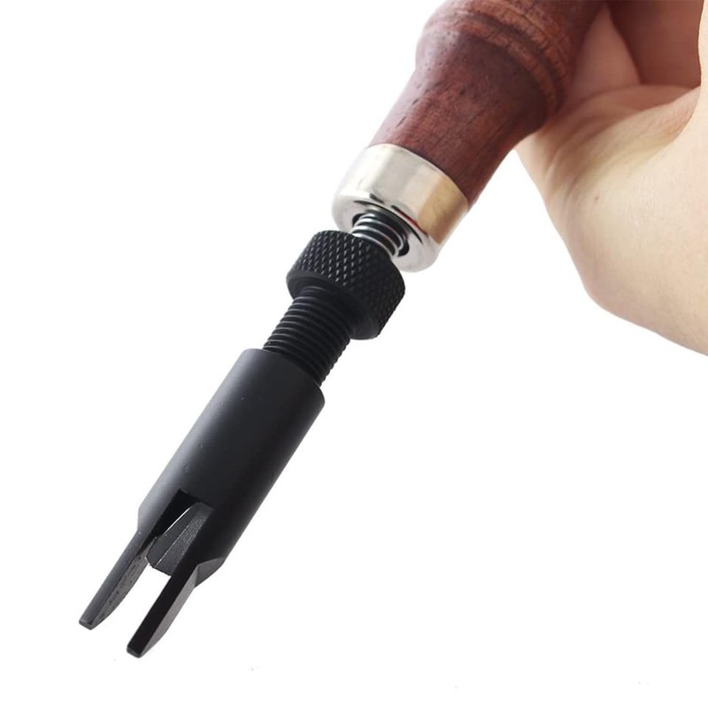 Wood Handle V Cove Base Leather Groover V Type Push