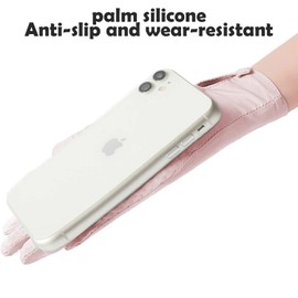 TAGNEFLOR Guantes de Protección Solar Mujer,UPF 50+ Guantes de protección UV,Apertura en 2 Dedos Guantes Antideslizantes Transpirables para Golf,Ciclismo y Manejar Apto para Touch Screen (Rosa B)