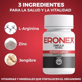 3 Pack Eronex Complejo Herbal Salud, 20 Cápsulas por Pack, Sabor Sin Sabor.