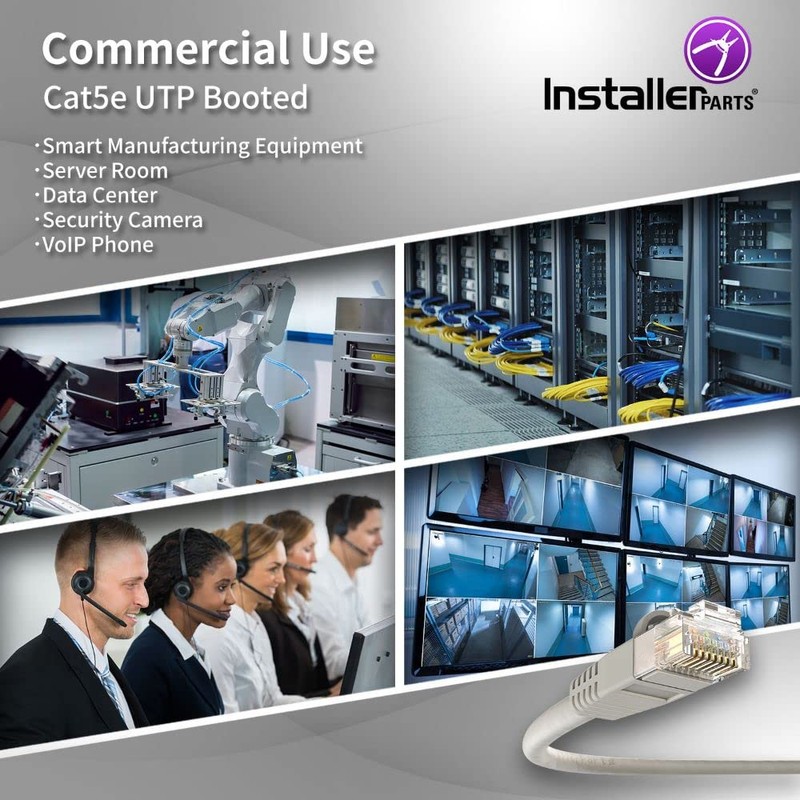 InstallerParts Cable Ethernet CAT5E Cable UTP con arranque de 100