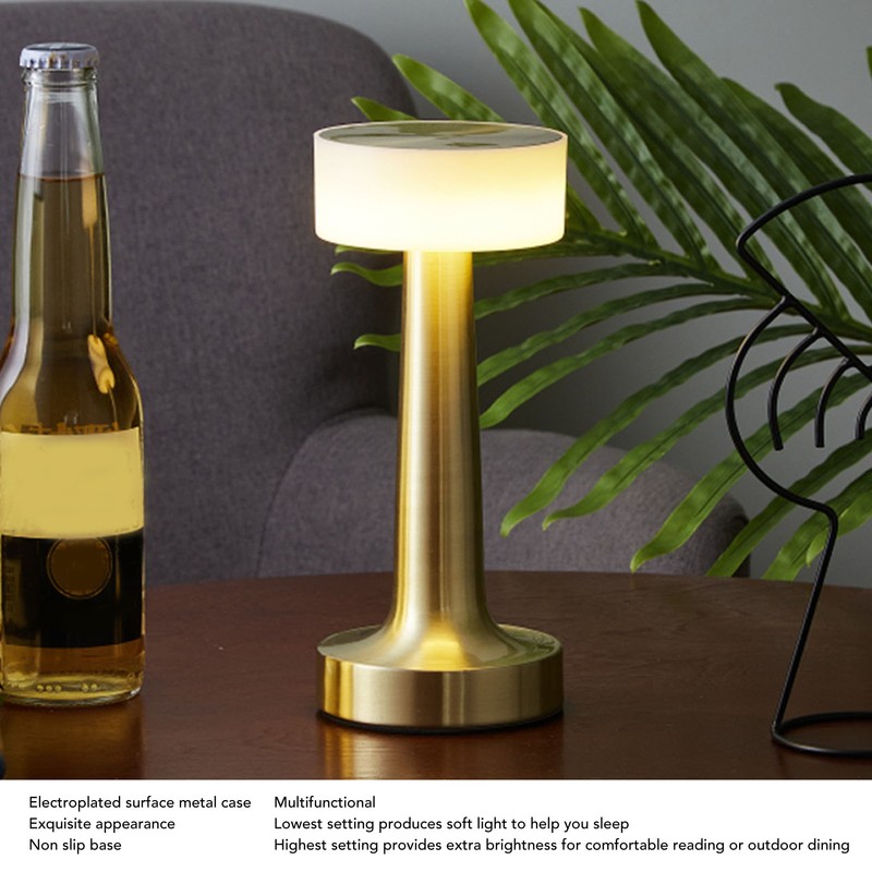 Rechargeable Cordless Table Lamp 3 Levels Brightness Small Touch Table