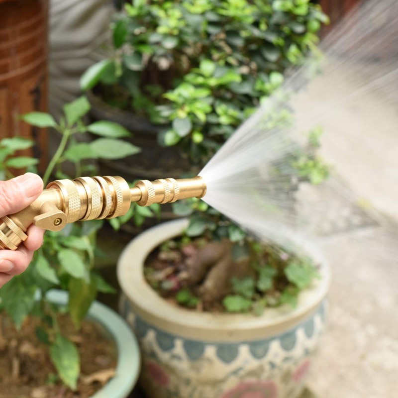 PLG Brass 5-Piece Adjustable Garden Hose Nozzle Set