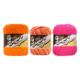 Bulk Buy: Lily Sugar 'n Cream Limited Edition 100% Cotton Yarn (Coordinated 3-Pack) (Hot Orange SS, Playtime, Hot Pink SS)