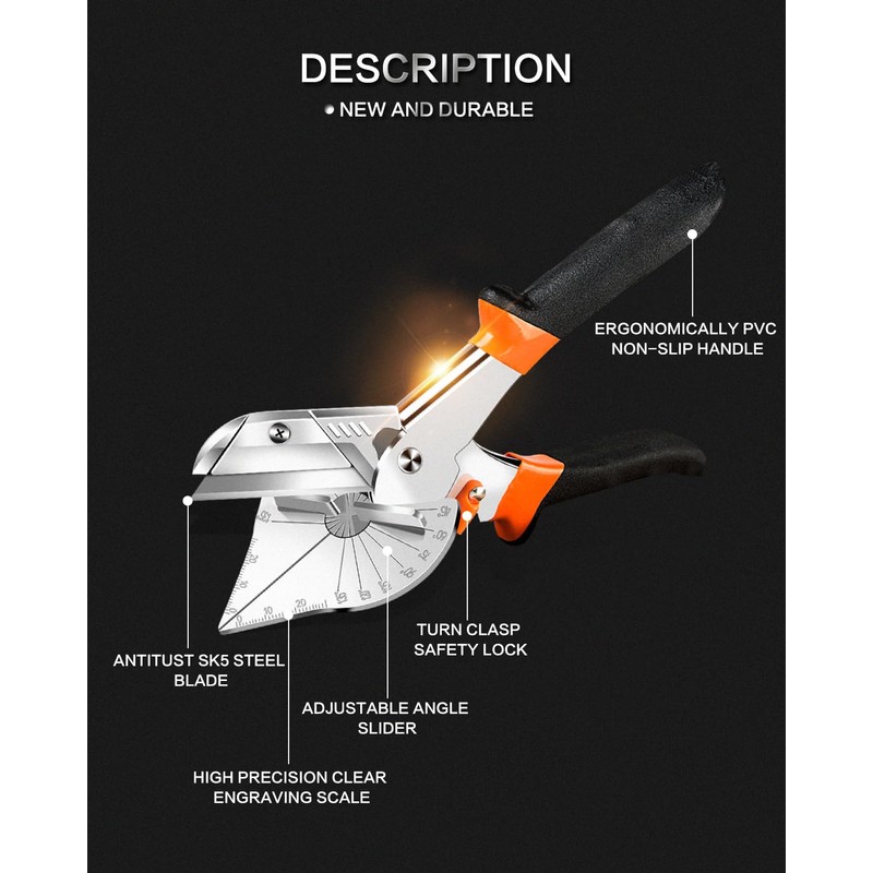 KATUR Multi Angle Miter Shears 45 to 135 Degree Multifunction