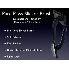 Pure Paws Slicker Brush | Nickel Alloy Pins, Zero Weight Wood, Ergonomically Shaped Handle, No More Slicker Burns. | Designed by Professional Show Handlers & Groomers