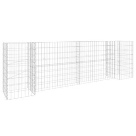 Benicabaly H-Shaped Gabion Planter Steel Wire for Garden or Patio, Easy Assembly, Silver, 102.4"x15.7"x31.5"