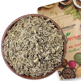NY Spice Shop Damiana Leaves Natural Herbs Cut & Shifted - Turnera Diffusa Leaf- 100% Pure & Natural Old Woman's Broom Leaves - Wild-Crafted Loose Leafs for Herbal Tea (16 Ounce (Pack of 1), Damiana Leaf - Cut & Sifted)