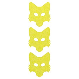 LiteMark Reflective Lemon Yellow 2 Inch Fox Sticker Decals for Hard Hats, Helmets, Tool Boxes and More - Pack of 3