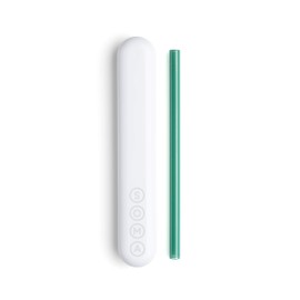 SOMA Glass Straw with Silicone Lined Travel Case and Cleaning Tool, 8-inch, Teal (501-13-01)