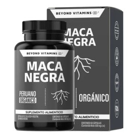 Maca Negra Peruana Orgánica 1000 Mg - Capsulas Maca Negra - Suplemento Alimenticio Testo Vegano - Vitaminas Hombres / Mujer - Testosterona 60 Cápsulas Beyond Vitamins