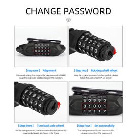 szhdxsy Bike Lock Cable, 4 Feet High Security 5 Digit Resettable Combination Coiling Bike Cable Lock, Anti Theft Bicycle Cable Locks with Mounting Bracket, 1/2 Inch Diameter (Blue)