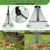 Adjustable Garden Metal Rake for Leaves【Dual Use Rake:Small & Big】,