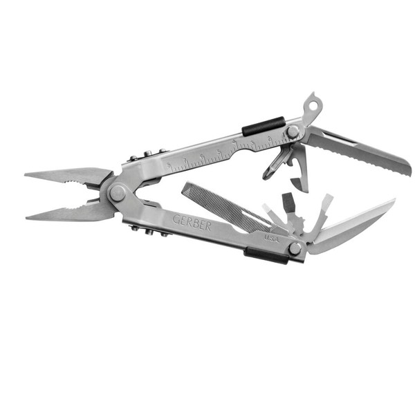 Gerber Gear MP600 14-in-1 Needle Nose Pliers Multi-tool - Multi-Plier, Pocket Knife Set, Screwdriver, Bottle Opener - EDC Gear and Equipment - Stainless Steel