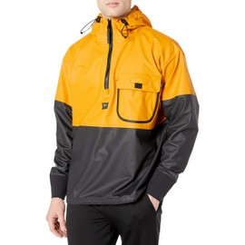 Helly-Hansen Workwear Roan Waterproof Anorak Jackets for Men Made of Heavy-Duty High-Mobility Protective PVC-coated Polyester, 399 Ochre/Charcoal - Small