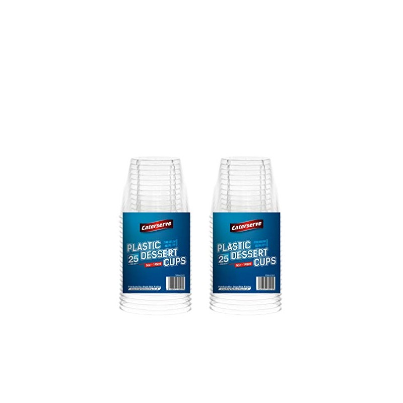 Caterserve Crystal Clear Hard Plastic Dessert Cups Multi-Use tumblers 5oz-145ml