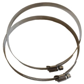 VABINK 6-inch Stainless Steel Duct Clamps Hose Clips (2-Pack) with Adjustable Worm Gear for HVAC, Ducting Pipes, Flexible Hoses, Intake and Exhaust Vents