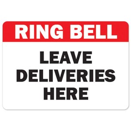 COVID-19 Notice Sign - Ring Bell Leave Deliveries Here | Vinyl Decal | Protect Your Business, Municipality, Home & Colleagues | Made in The USA