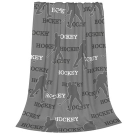 Grey Hockey Fleece Blanket Fluffy & Soft Plush Reversible Blanket for Couch Bed Flannel Warm Kids/Adult Blanket Throw Blanket for All Seasons 40"x50"