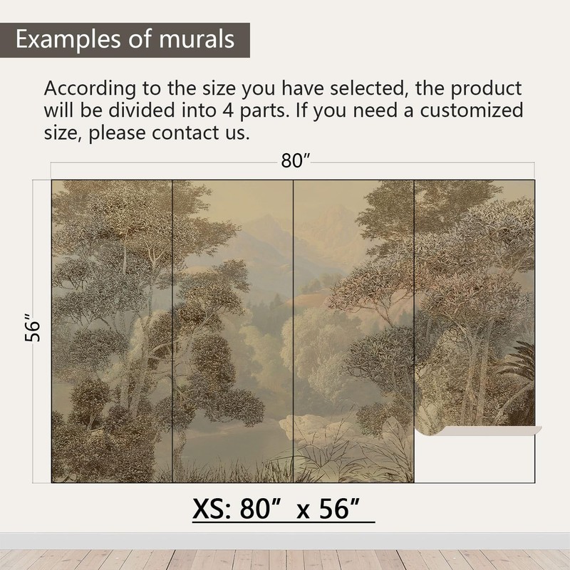 AFZEVEB-Tropical Jungle Peel and Stick Wallpaper Forest Walls Mural