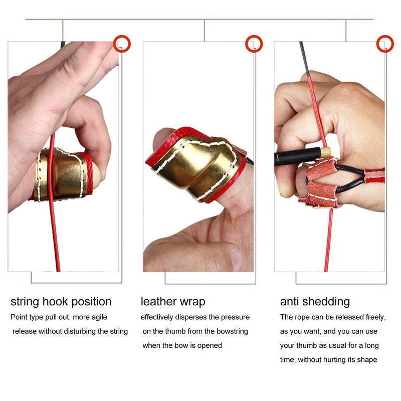 Leather Archery Thumb Ring Archery Finger Protector Guard for Traditional