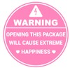 300 PCS 1.5 inch Pink Warning Opening This Package Will