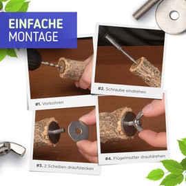 Vogelgaleria® Pack of 5 Branch Screws for DIY and Cage Attachment for Bird Toys, Perches, Seating Boards etc. (Galvanised Steel)