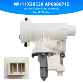 Viprh WH11X29539 AP6986715 Washer Drain Pump Assembly for GE Washing Machine Replaces 4962370 PS16217203 EAP16217203 B25-3A04 PD00065822