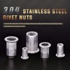 Swpeet 181Pcs 304 Stainless Steel #8-32#10-24 1/4"-20 5/16"-18 3/8"-16 Rivet