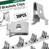 30Pcs Stainless Steel Adjustable Shelf Brackets Clips,Silver Metal Shelf Clips