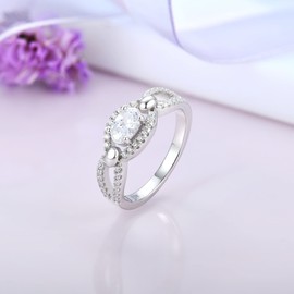 Starchenie Wedding Ring Engagement Ring, 925 Sterling Silver Promise Ring for Women