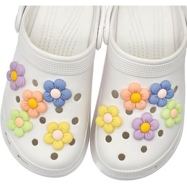 Guidre Shoe Charms, Crocodile Pendants, Shoe Badge, Decoration, Clog Decor for PVC Shoe Charms, Cute Flowers Shoe Charms for Girls and Boys, Charm for Children, Adults, Pack of 14