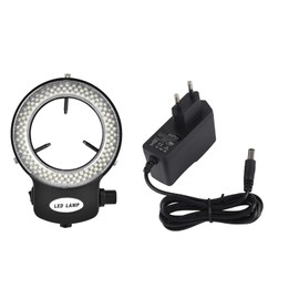 Ejoyous LED Ring Light Microscope, Camera Ring Lamp Microscope Adjustable 144 LED Ring Light Illuminator Light Source for Stereo Microscope Jewellery Repair Lamp (Black)