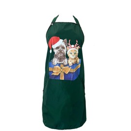 Ladybird Line Santa Paws Holiday Waterproof Pet Grooming Apron for Pet Groomers - One Size